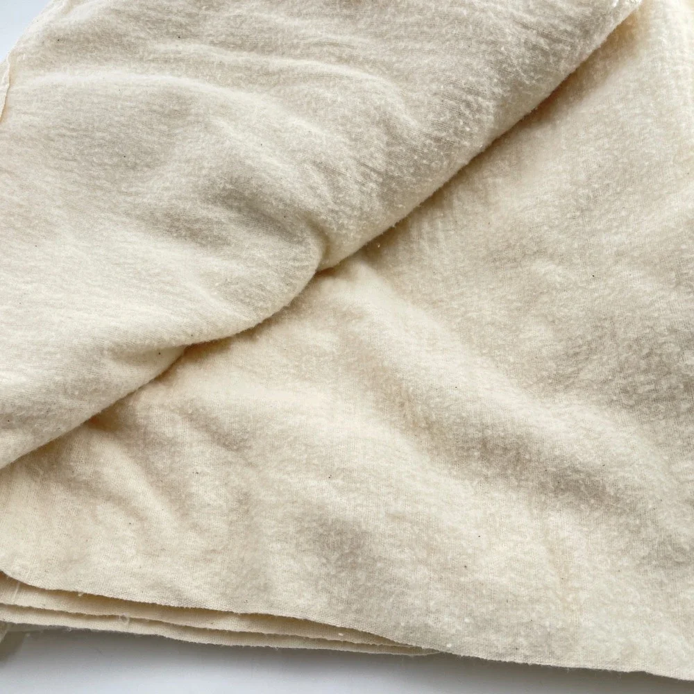Starland Napped Flannelette Sheet Blanket 2 Cream Twin USA 50s Unbleached Cotton